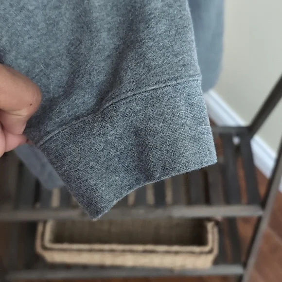 FILA| Grey Long Sleeve Hoodie Sweatshirt With Front Pouch Cotton Blend - Picture 5 of 14